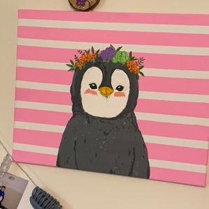 Penguin baby room painting
